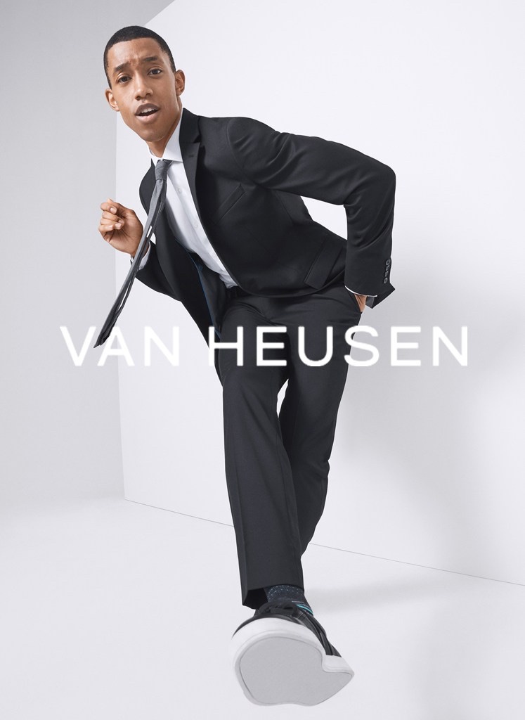 Jerel Anderson charms as the star of Van Heusen's summer 2021 men's campaign.