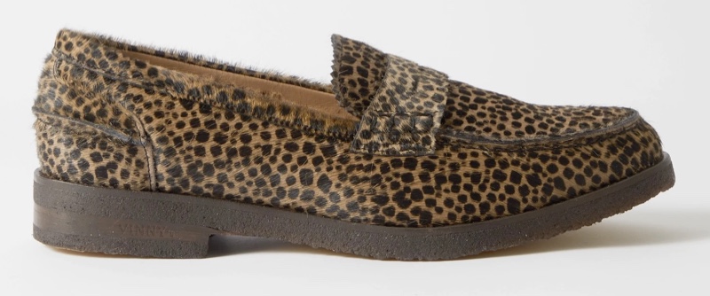 Vinnys Paname Leopard-Print Calf Hair Penny Loafers