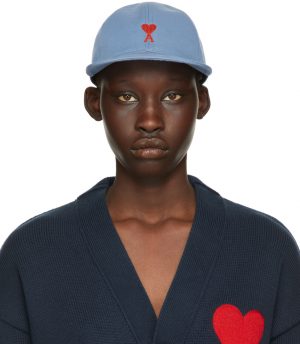 AMI Alexandre Mattiussi Blue Ami De Caur Cap AMI Alexandre Mattiussi Blue Ami De Caur Cap