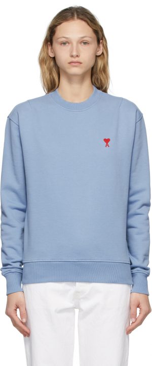 AMI Alexandre Mattiussi Blue Ami De Coeur Sweatshirt AMI Alexandre Mattiussi Blue Ami De Coeur Sweatshirt