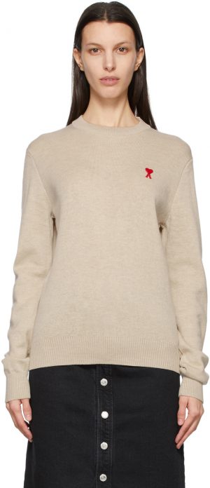 AMI Alexandre Mattiussi Off-White Ami De Coeur Sweater AMI Alexandre Mattiussi Off-White Ami De Coeur Sweater