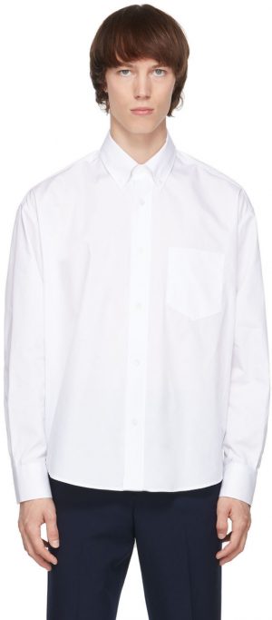 AMI Alexandre Mattiussi White Ami De Coeur Boxy Shirt AMI Alexandre Mattiussi White Ami De Coeur Boxy Shirt