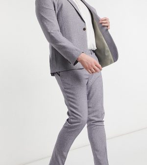 ASOS DESIGN Plus wedding super skinny suit pants in dark gray cross hatch-Grey ASOS DESIGN Plus wedding super skinny suit pants in dark gray cross hatch-Grey