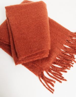 ASOS DESIGN blanket scarf in red with textured detail ASOS DESIGN blanket scarf in red with textured detail