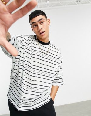 ASOS DESIGN oversized black & white stripe t-shirt ASOS DESIGN oversized black & white stripe t-shirt