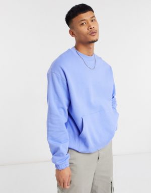 ASOS DESIGN oversized sweatshirt in blue-Blues ASOS DESIGN oversized sweatshirt in blue-Blues