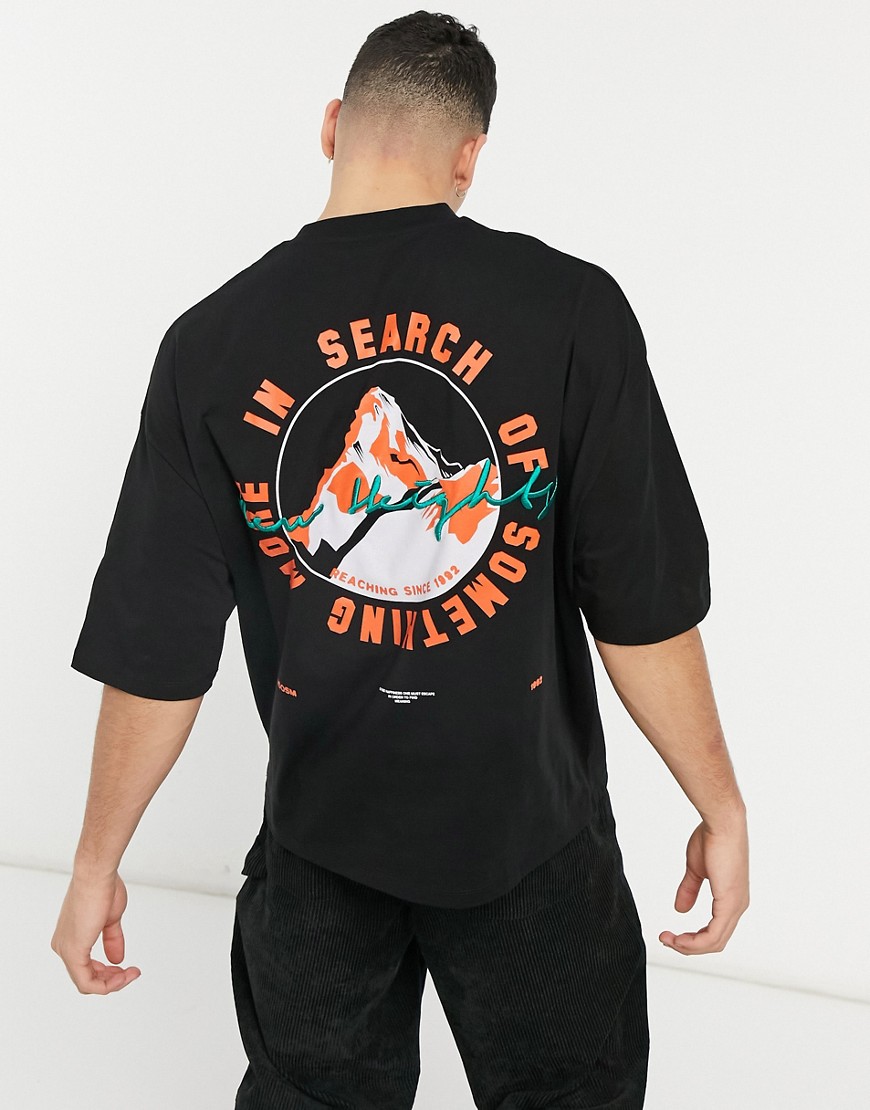 ASOS DESIGN oversized t-shirt with back mountain print ...