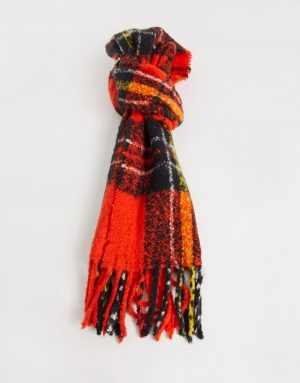 ASOS DESIGN skinny scarf in red plaid ASOS DESIGN skinny scarf in red plaid