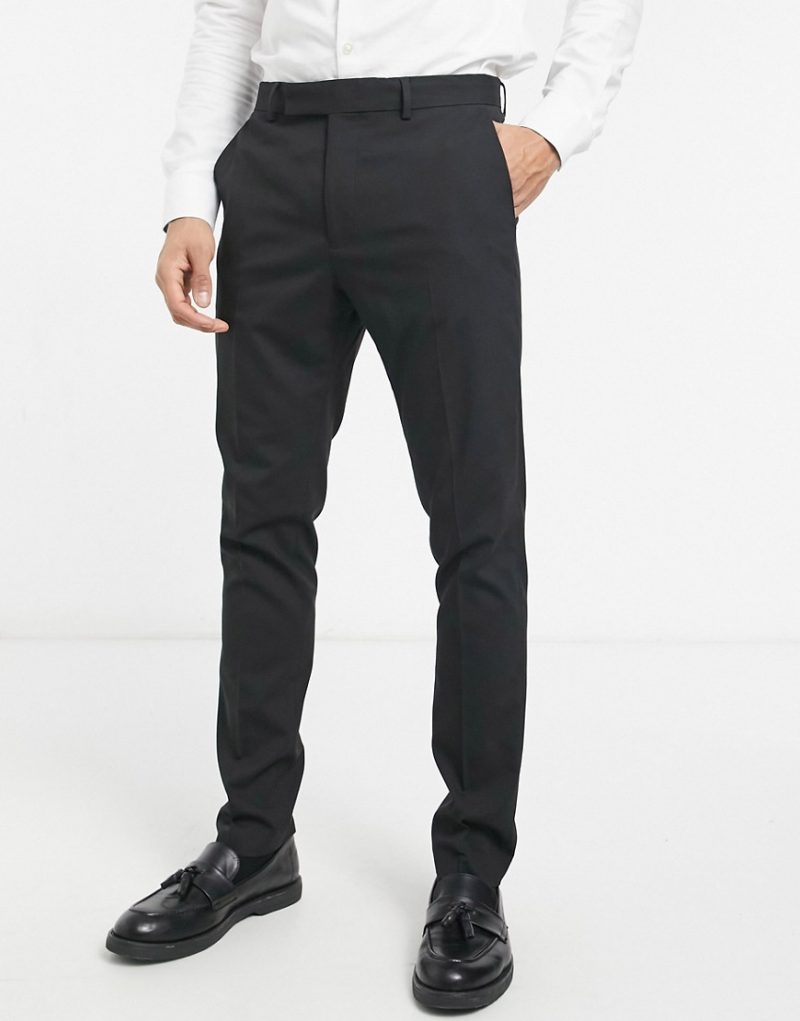 ASOS DESIGN skinny suit pants in black | The Fashionisto
