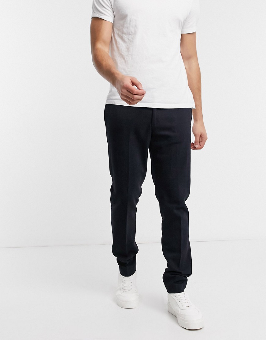 navy windowpane pants