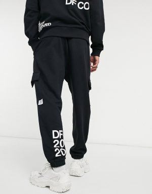 black oversized sweatpants