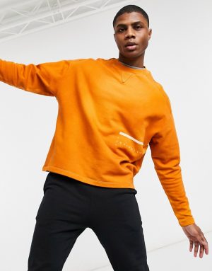 ASOS Unrvlld Spply oversized sweatshirt in wash with wraparound print-Brown ASOS Unrvlld Spply oversized sweatshirt in wash with wraparound print-Brown