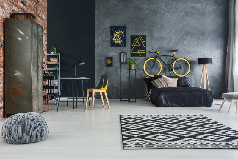Bachelor Pad Home Decor Rug Bed Room