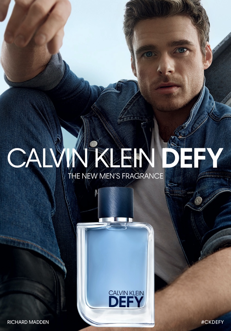 Richard Madden stars in the new Calvin Klein Defy fragrance campaign.