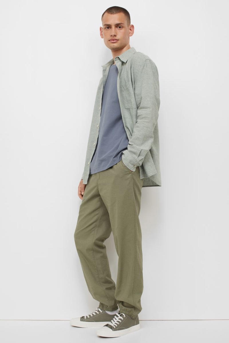 Linen Blend Suit Pants in Oat  Hallensteins NZ