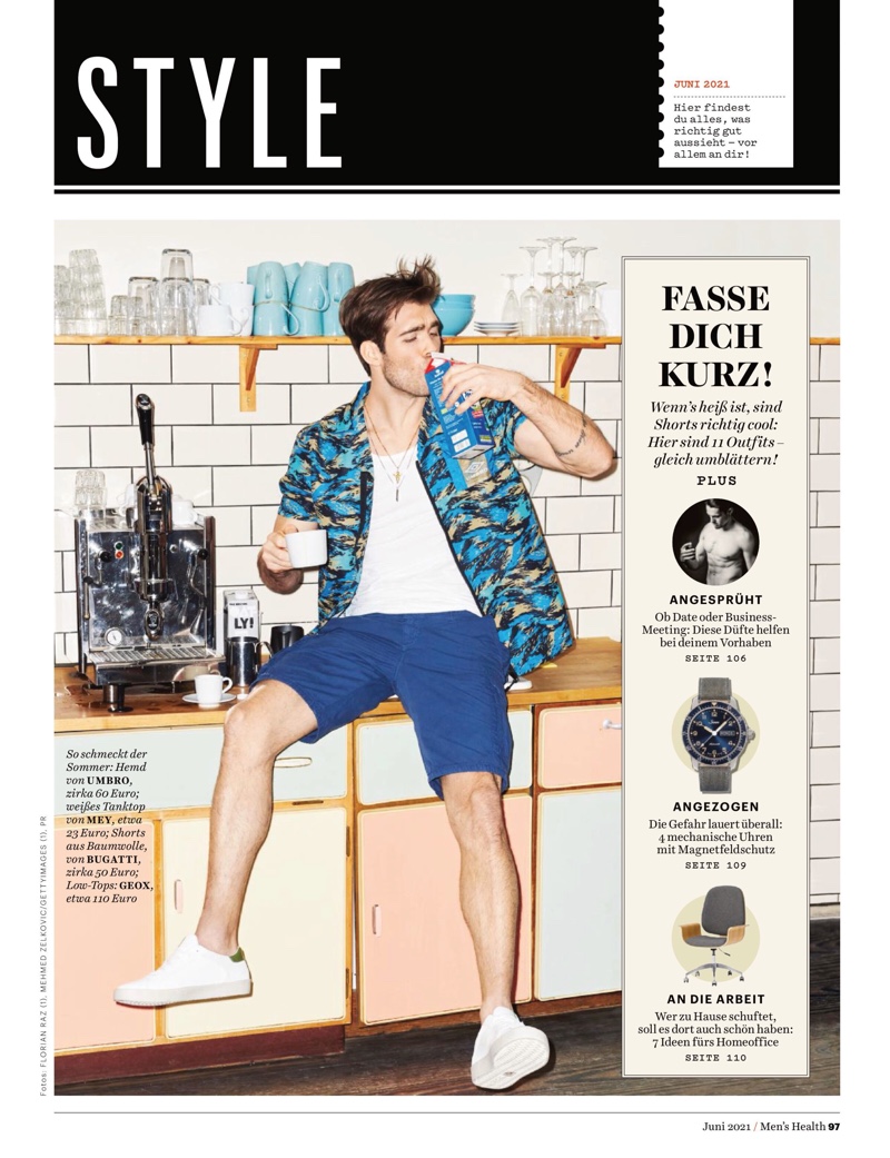 » Janis Danner Rocks Casual Summer Style for Men's Health Germany Janis Danner 2021 Mens Health Germany Editorial 001