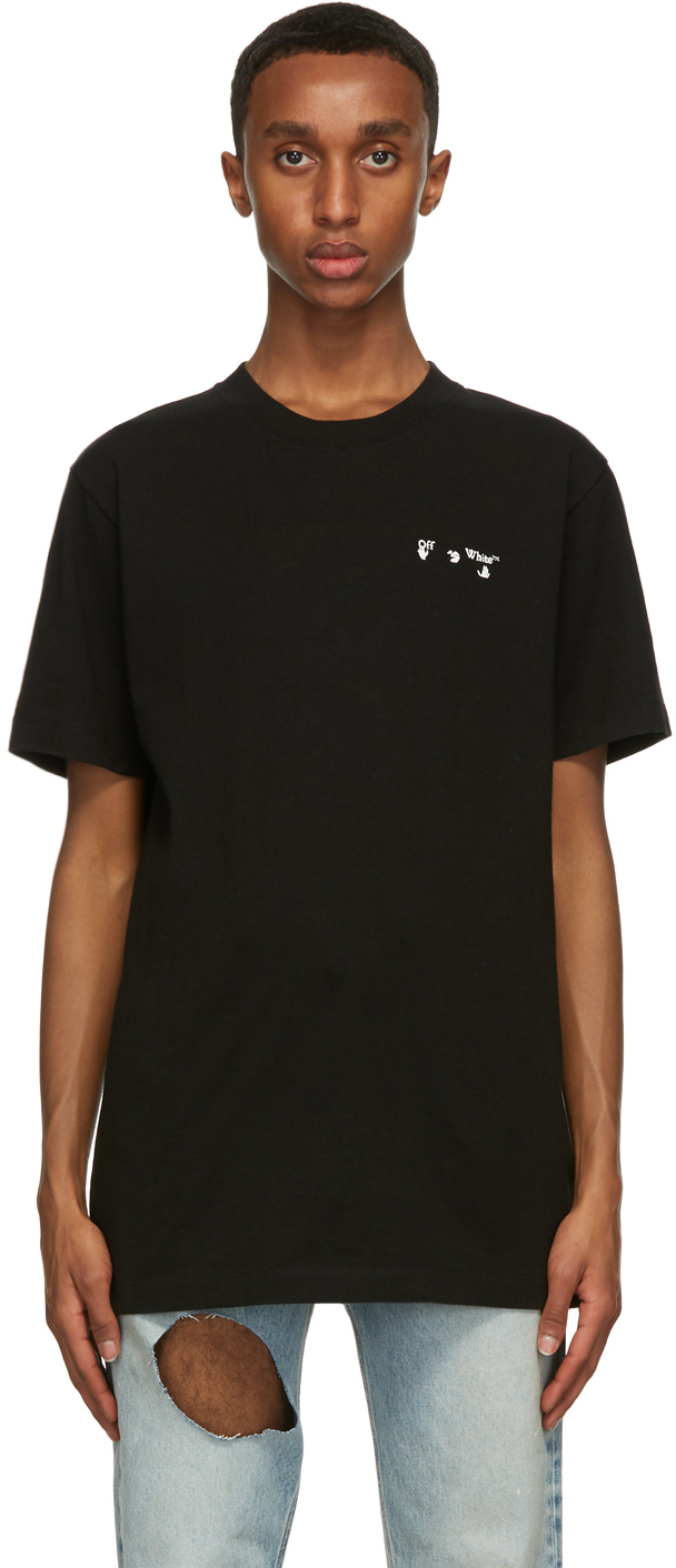 Off-White Black Chest Embroidered Logo T-Shirt | The Fashionisto