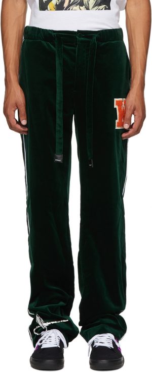 Off-White Green Velvet Pajama Lounge Pants Off-White Green Velvet Pajama Lounge Pants