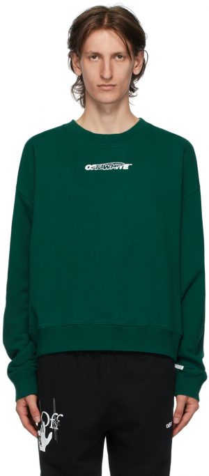 Off-White Green & White Hand Painters Sweatshirt Off-White Green & White Hand Painters Sweatshirt