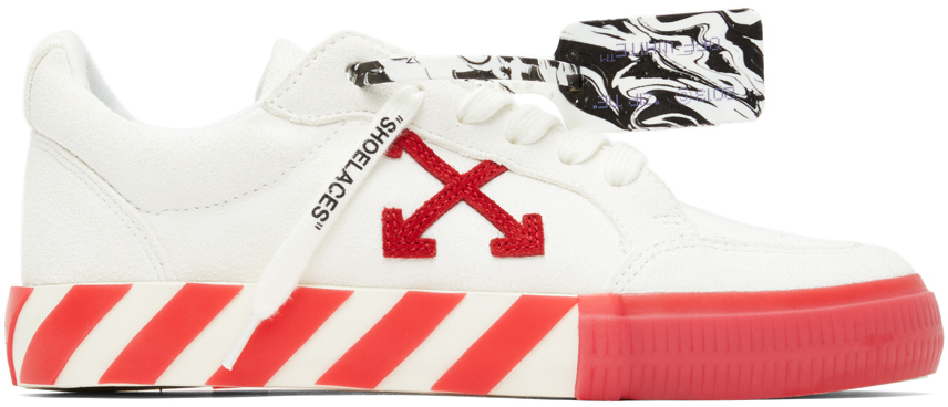 Off-White Off-White & Red Vulcanized Low Sneakers | The Fashionisto