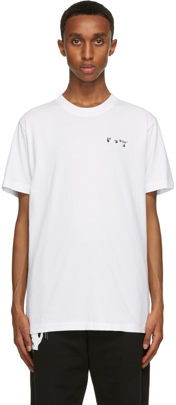 Off-White White Chest Embroidered Logo T-Shirt | The Fashionisto