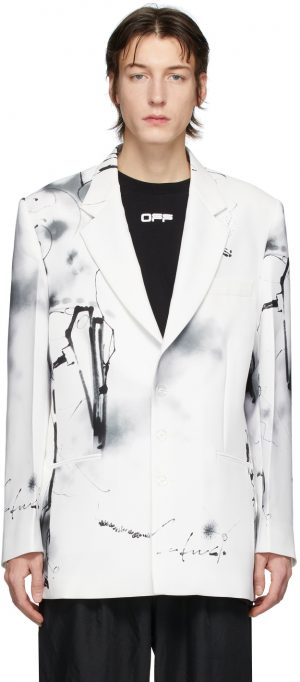 Off-White White Futura Abstract Blazer Off-White White Futura Abstract Blazer