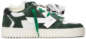 Off-White White & Green Floating Arrow Sneakers Off-White White & Green Floating Arrow Sneakers