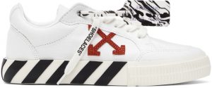 Off-White White & Orange Vulcanized Low Sneakers Off-White White & Orange Vulcanized Low Sneakers