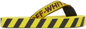 Off-White Yellow & Black Industrial Flip Flops Off-White Yellow & Black Industrial Flip Flops