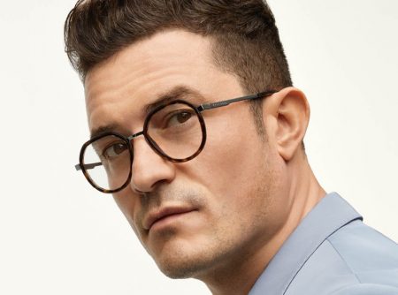 Delivering an angled profile, Orlando Bloom appears in BOSS' new eyewear campaign, wearing optical frames.