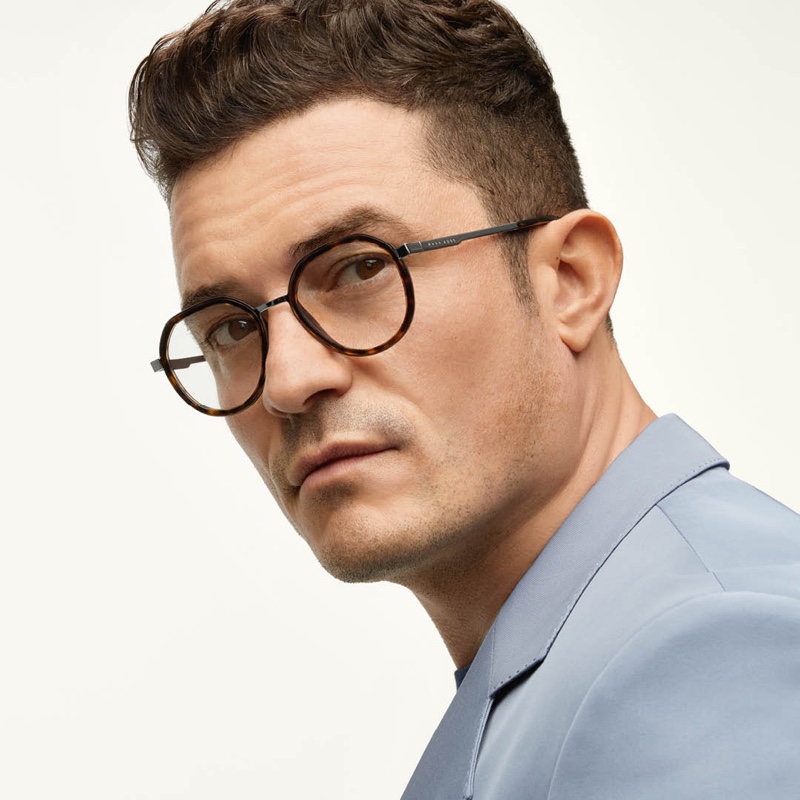 Delivering an angled profile, Orlando Bloom appears in BOSS' new eyewear campaign, wearing optical frames.