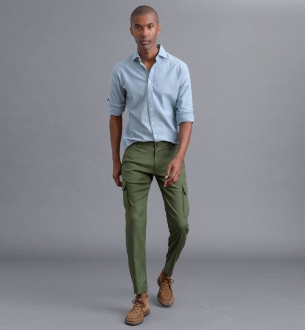 Buy Beige Khaki Cotton Cargo Pants For Men Online In India