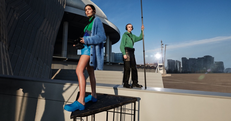 Italian actress Gaia Girace and Swedish entertainer Felix Sandman appear in Salvatore Ferragamo's fall-winter 2021 campaign.