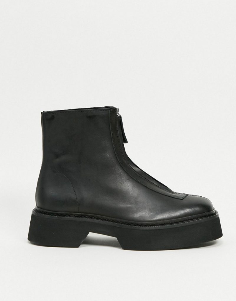 front zipper chelsea boots