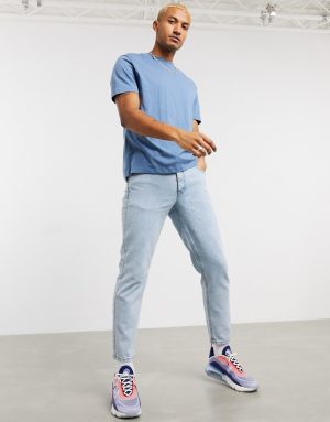 ASOS DESIGN classic rigid jeans in light wash-Blues ASOS DESIGN classic rigid jeans in light wash-Blues