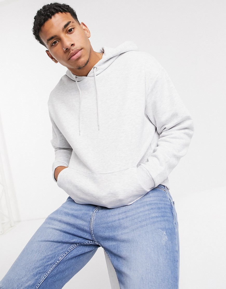 ASOS DESIGN oversized hoodie in white marl | The Fashionisto
