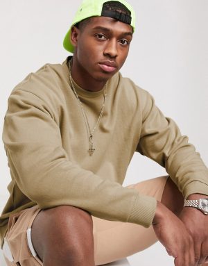 ASOS DESIGN oversized sweatshirt in beige-Neutral ASOS DESIGN oversized sweatshirt in beige-Neutral