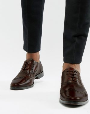 ASOS DESIGN oxford brogue shoes in brown leather ASOS DESIGN oxford brogue shoes in brown leather