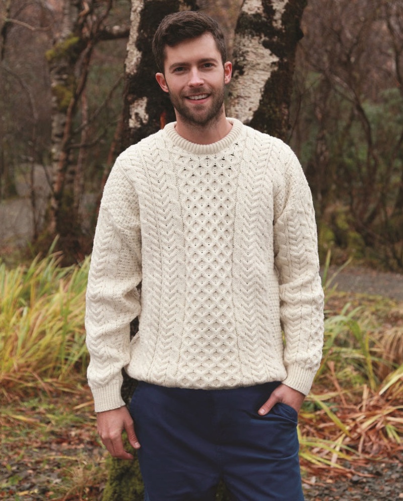 Aran Sweater Cream Men Tara Irish Sweaters for Men