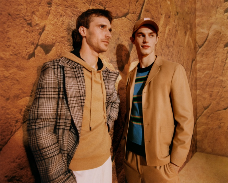 Top models Clément Chabernaud and Kit Butler front BOSS's fall-winter 2021 men's campaign.