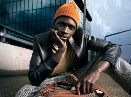 Khadim Sock stars in Bally's fall-winter 2021 men's campaign.