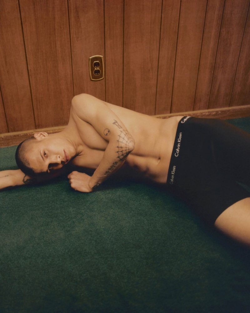 Taking to a familiar Calvin Klein set, Daniel Aguilera appears in the brand's fall 2021 men's underwear campaign.