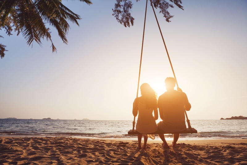 Couple Honeymoon Beach Swing