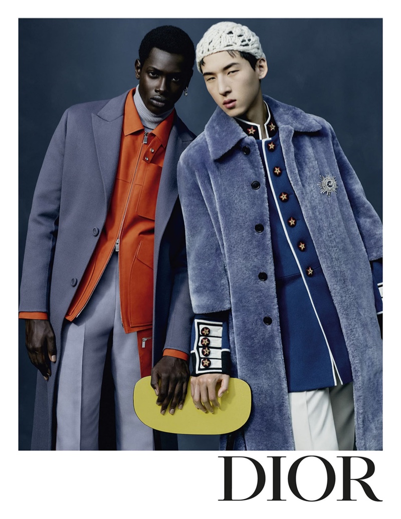 Models Djibril N’Diaye and Woosang Kim front Dior Men's fall-winter 2021 campaign.