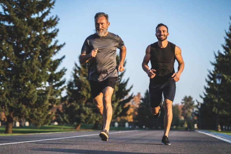Father and Son Running Together