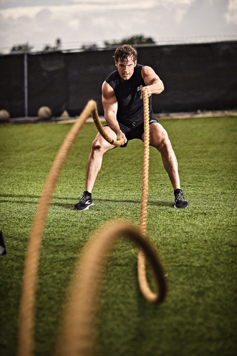 Performing a battle rope exercise, Henry Cavill signs on as MuscleTech's new Chief Creative Director and Global Brand Ambassador.