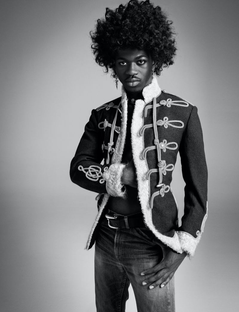 Gracing the pages of VMAN, Lil Nas X sports a vintage fashion look.