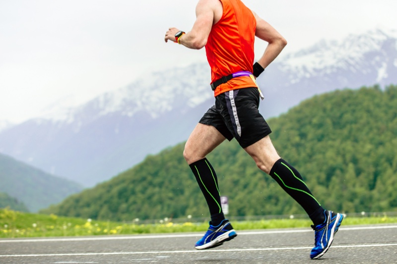 Male Athlete Compression Socks Running
