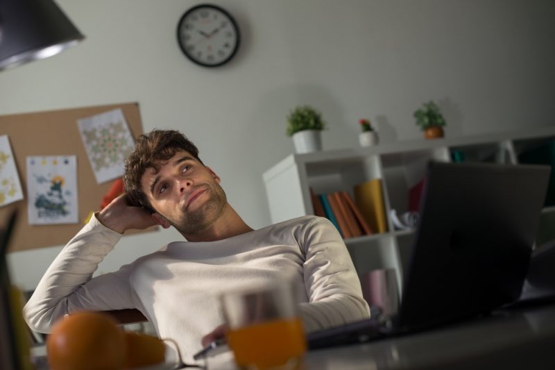 Man in Home Office Man in Business Suit