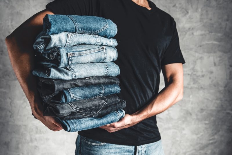Man with Folded Jeans